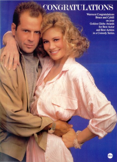 Congrats to 1987 Golden Globes Winners Cybill Shepherd and Bruce Willis of Moonlighting