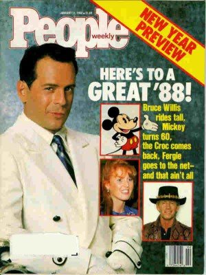 People Magazine looks forward to entertainment in 1988 with a Bruce Willis cover.