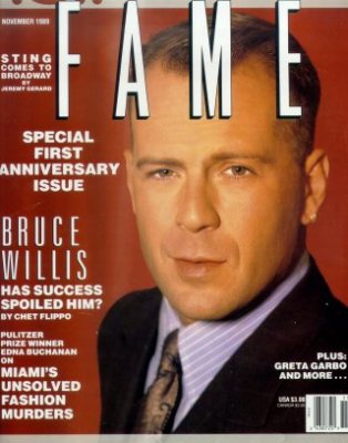 Fame magazine with Bruce Willis cover 1989