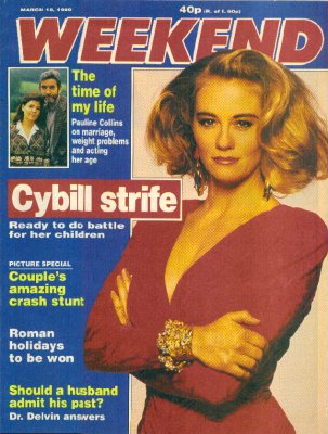 Weekend March 1988 cover story on Cybill Shepherd