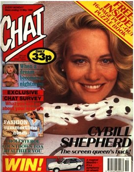 Chat magazine 1990 with Cybill Shepherd cover