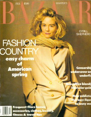 Cybill Shepherd on Harper's Bazaar Feb 1991