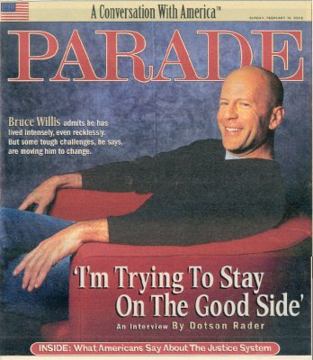 Parade Feb 2002 with Bruce Willis 