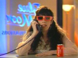 Allyce Beasley in the Coca-cola Nuoptix 3-D glasses
