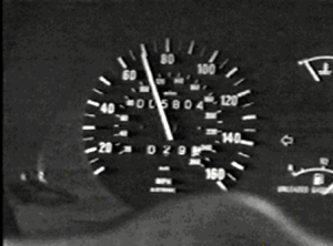 The Odometer from the soon to be wrecked BMW in Moonlighting