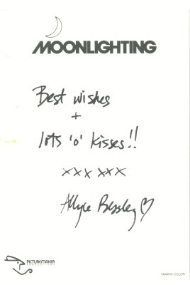 Back of postcard with autograph of star